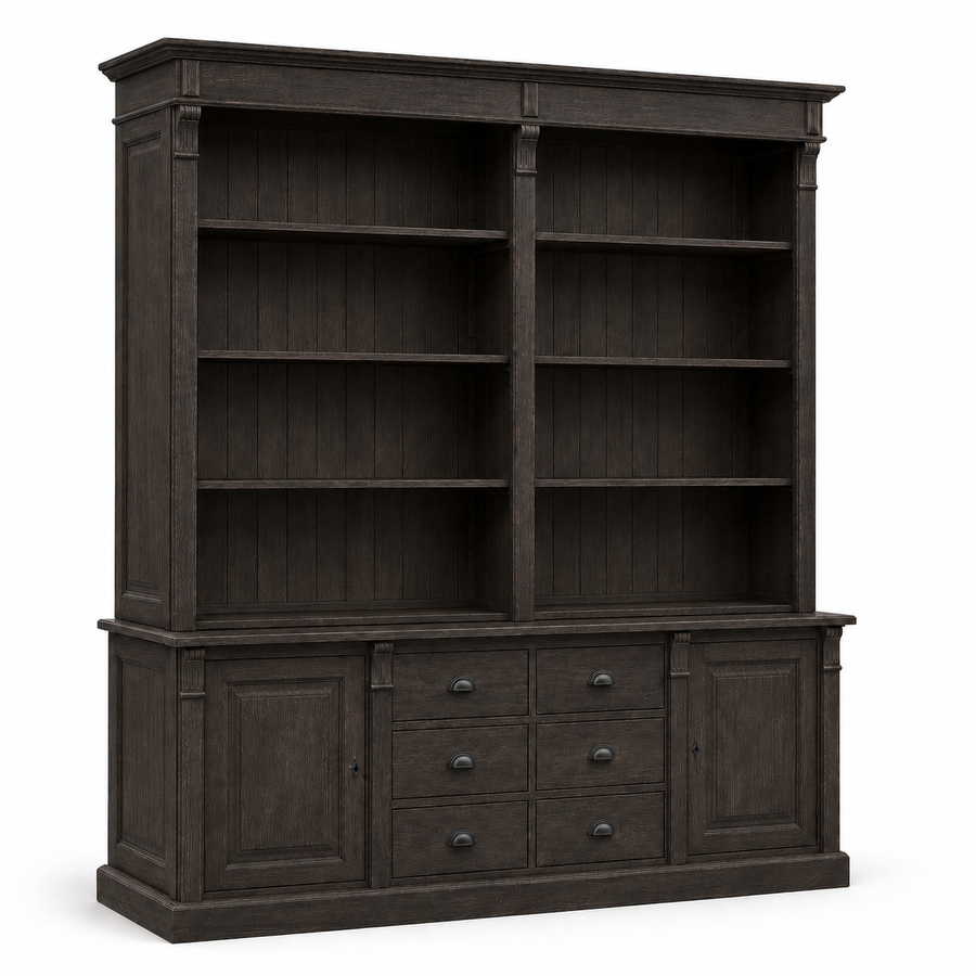 Sideboard - Ardenne - Solid Oak - 223 x 51 x 228 cm - Dark Green
