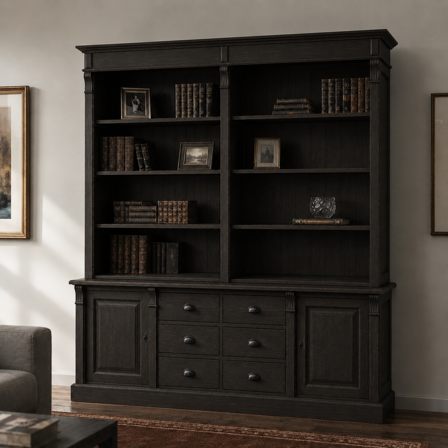 Sideboard - Ardenne - Solid Oak - 223 x 51 x 228 cm - Dark Green