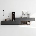 Ardesano Luxury Italienisch TV Wandregal | Modern Schwebend Media Konsole mit Wood Vitrine Storage