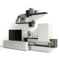 Ardesia Modern Italien TV Étagère murale | Flottant Media Console avec Metal Designer Étagères - Marcottestyle Shop