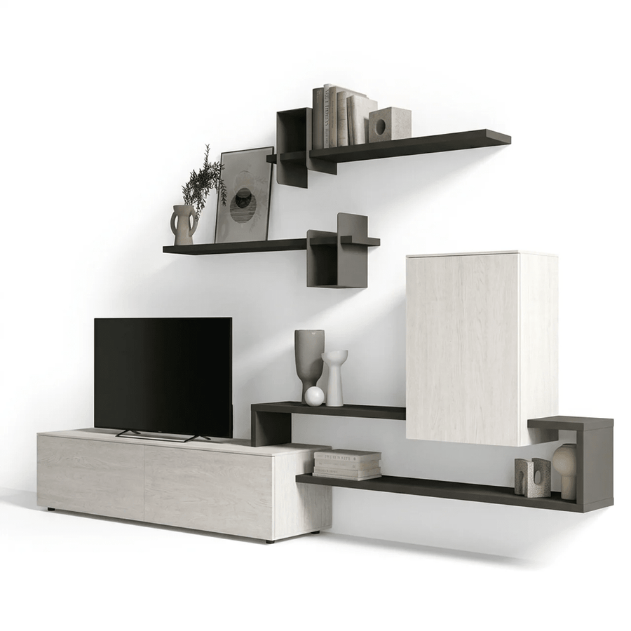 Ardesia Modern Italien TV Étagère murale | Flottant Media Console avec Metal Designer Étagères - Marcottestyle Shop