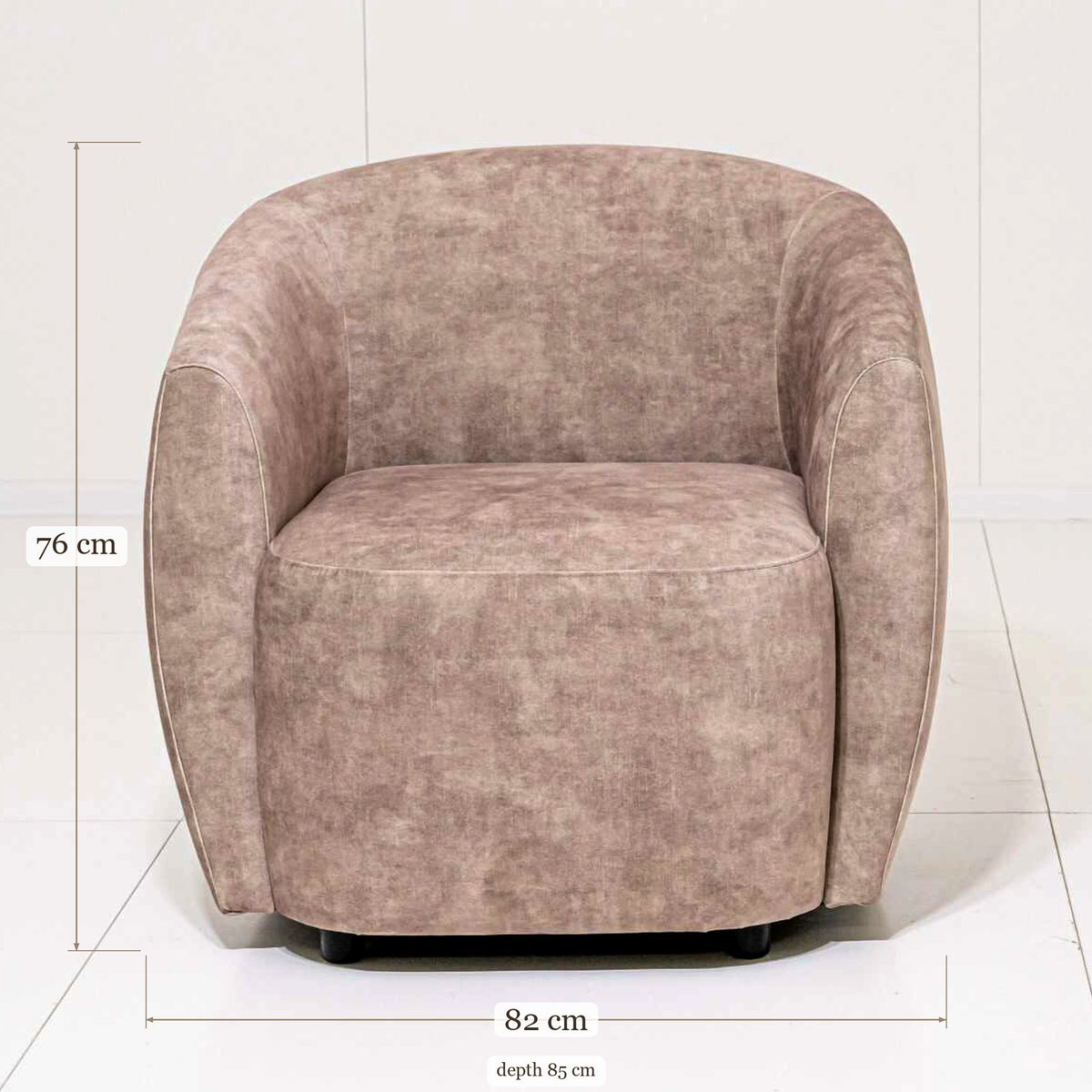 Armchair Bassevelde - Dusty Pink - 82 x 85 x 76 cm | Marcottestyle