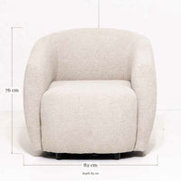 Armchair Bassevelde - Light Cream Beige - 82 x 85 x 76 cm | Marcottestyle