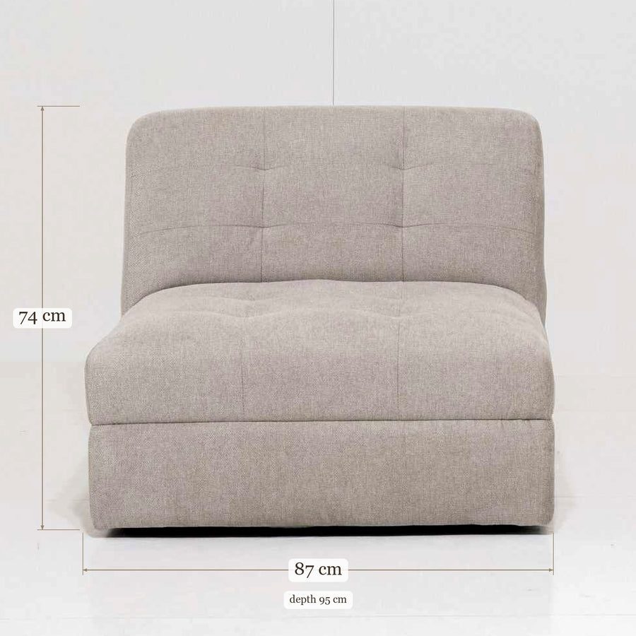 Armchair Petegem - Light Grey - 87 x 95 x 74 cm | Marcottestyle