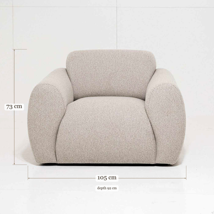 Armchair Zulte - Cream Beige - 105 x 92 x 73 cm | Marcottestyle
