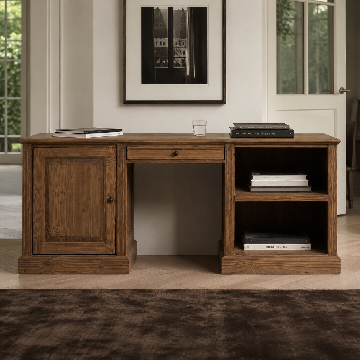 Desk - Atelier - Solid Pine - 199 x 51 x 78 cm - Natural