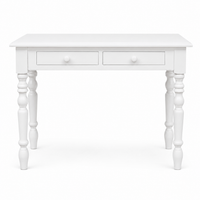 Auray desk in white, front view on white background
