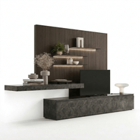 Aurevino Luxe Italian TV Wall Unit | Designer Media Sidetafel with Illuminated Display Shelves - Marcottestyle Shop
