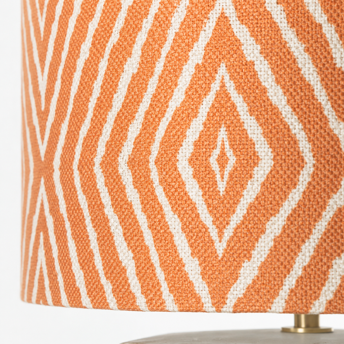 Close-up macro detail of Table Lamp Aurora 7768L showing intricate woven diamond pattern texture and natural material finish of the cream lampshade by Marcottestyle