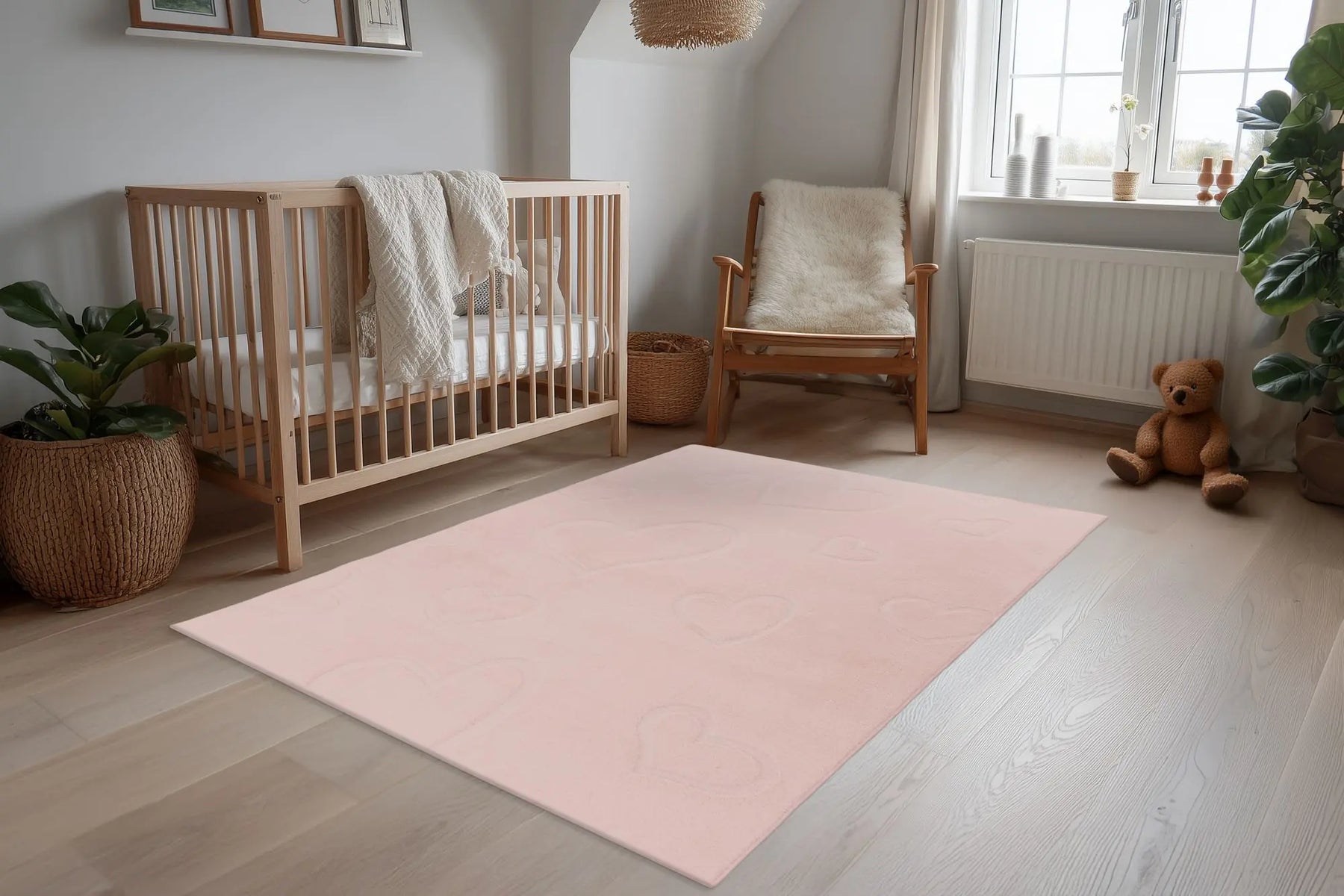 Children's Rug - Aurelia Pink Hearts