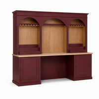 Bandol bar cabinet in bordeaux, three-quarter angle view