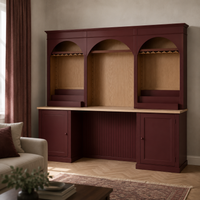 Bandol bar cabinet in bordeaux styled in a living room