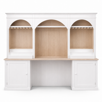 Bandol bar cabinet in white, front view on white background