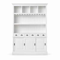 Bergerac bar cabinet in white, front view on white background