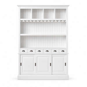 Barschrank - Bergerac - Massivkiefer - 151 x 36 x 210 cm - Weiß