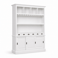 Bergerac bar cabinet in white, three-quarter angle view