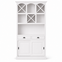 Epernay bar cabinet in white, front view on white background