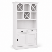 Epernay bar cabinet in white, three-quarter angle view