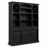 Fronsac bar cabinet in black, three-quarter angle view