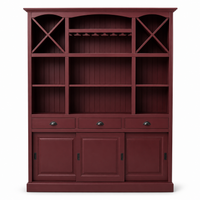 Fronsac bar cabinet in bordeaux, front view on white background