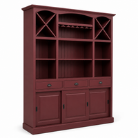 Fronsac bar cabinet in bordeaux, three-quarter angle view