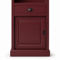 Close-up of the bordeaux finish and detailing of the Fronsac bar cabinet