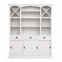 Fronsac bar cabinet in white, front view on white background
