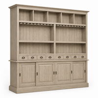 Pauillac bar cabinet in solid oak, three-quarter angle view