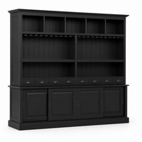 Pauillac bar cabinet in black, three-quarter angle view