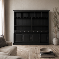 Pauillac bar cabinet in black styled in a living room