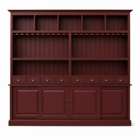 Pauillac bar cabinet in bordeaux, front view on white background