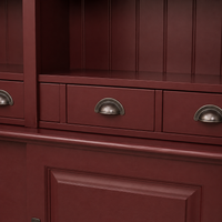 Close-up of the bordeaux finish and detailing of the Pauillac bar cabinet