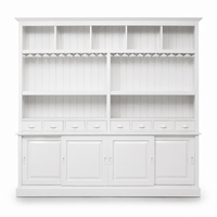 Pauillac bar cabinet in white, front view on white background