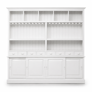 Barschrank - Pauillac - Massivkiefer - 230 x 36 x 210 cm - Weiß