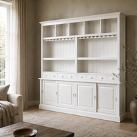 Pauillac bar cabinet in white styled in a living room
