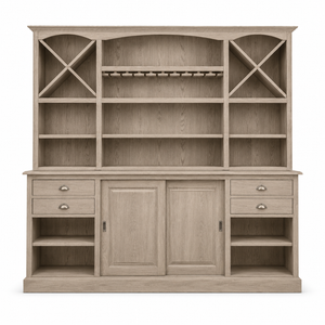 Bar Cabinet - Thouars - Solid Oak - 240 x 50 x 210 cm - Oak