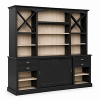 Thouars bar cabinet in black, three-quarter angle view