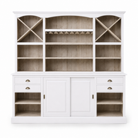 Thouars bar cabinet in white, front view on white background