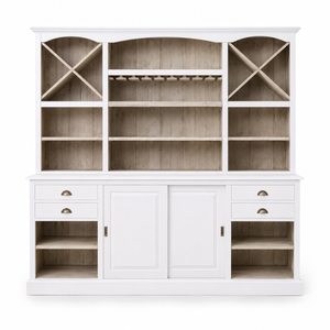 Bar Cabinet - Thouars - Solid Pine - 240 x 50 x 210 cm - White