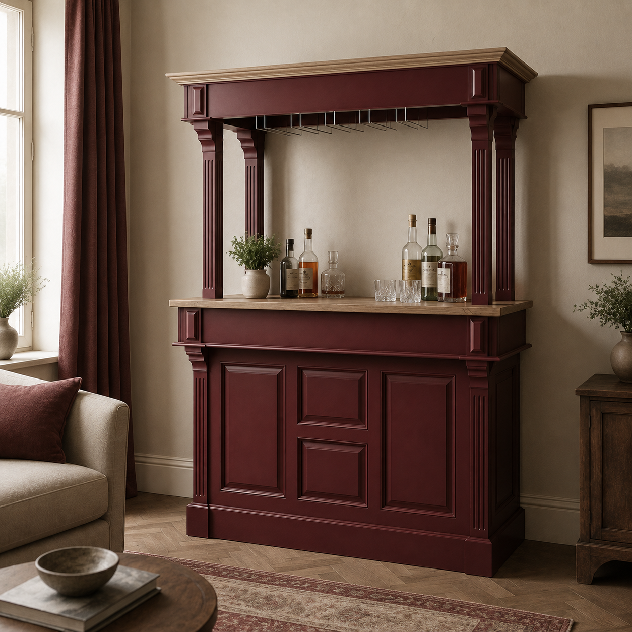 Sauternes bar gallery in bordeaux styled in a living room