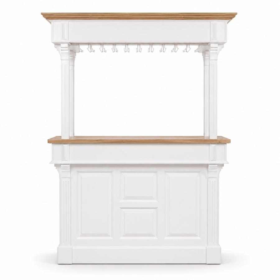 Sauternes bar gallery in white, front view on white background