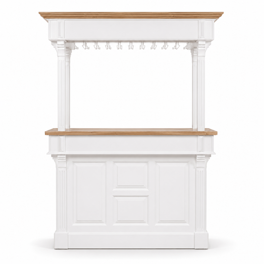 Sauternes bar gallery in white, front view on white background