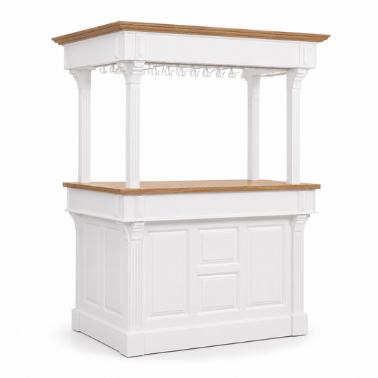 Sauternes bar gallery in white, three-quarter angle view
