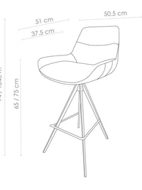 Tabouret de bar Ferrara grey zh 75 - MCS