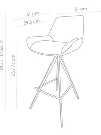 Barstoel Padua Sneak 01 Naturel ZH 65 - MCS