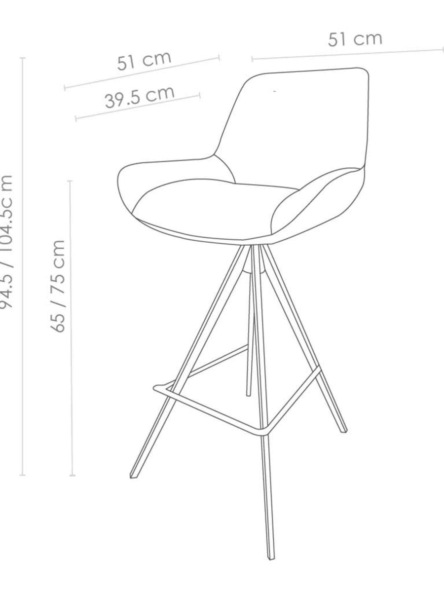 Barstoel Padua Sneak 01 Naturel ZH 65 - MCS