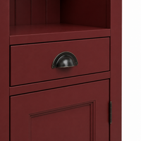 Bathroom cabinet - Roscoff - Solid Pine - 49 x 39 x 160 cm - Bordeaux