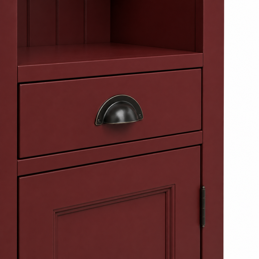 Bathroom cabinet - Roscoff - Solid Pine - 49 x 39 x 160 cm - Bordeaux