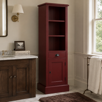 Bathroom cabinet - Roscoff - Solid Pine - 49 x 39 x 160 cm - Bordeaux