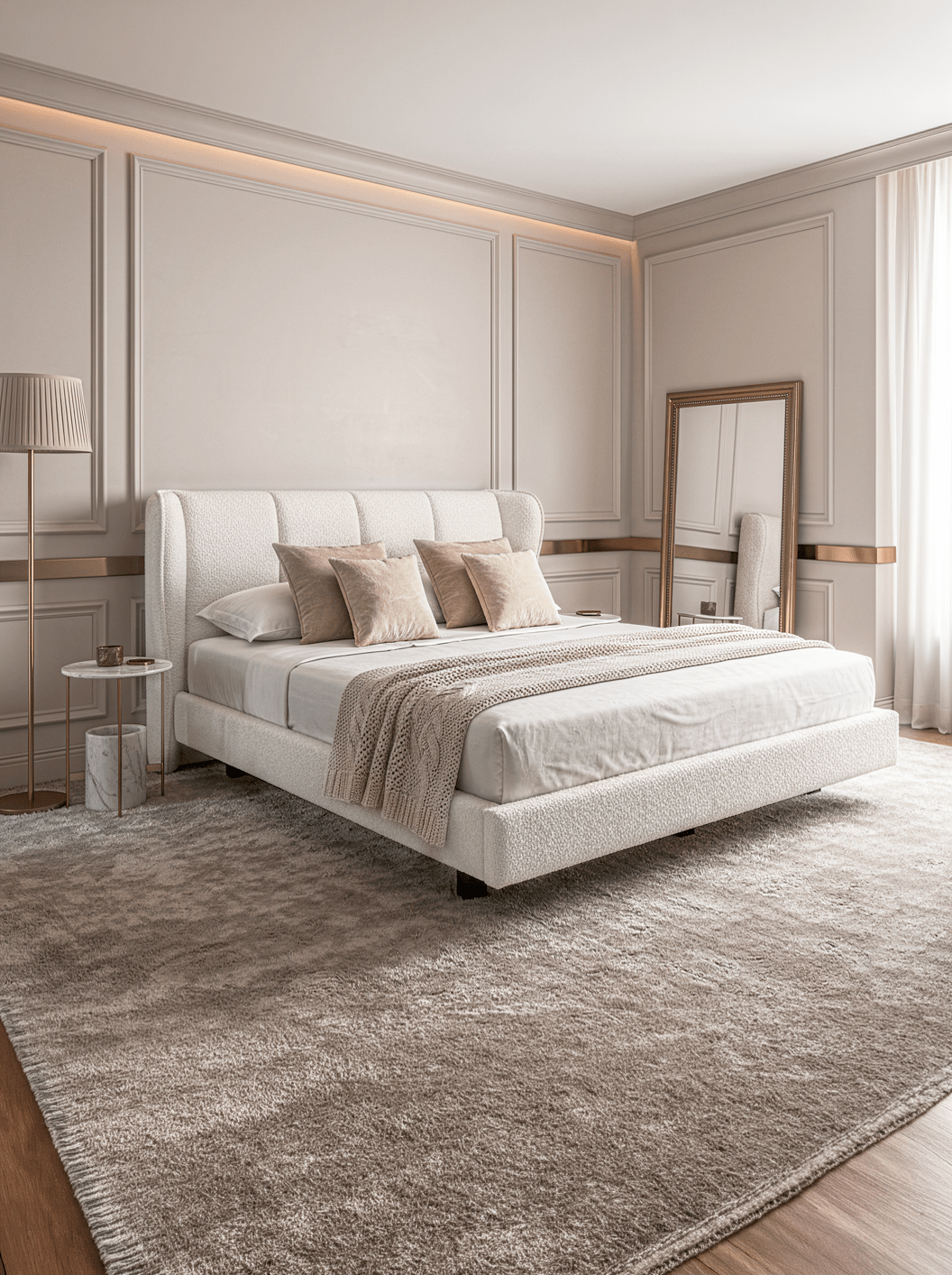Cama Alice - Natural Bouclé Ascot Pearl - Marcottestyle Shop 180 x 200cm Without Matress | Marcottestyle